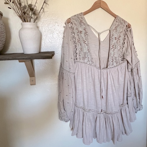 🔶 Free People Much Love tunic dress, balloon sleeves, embroidery size XS 🔶 - Picture 8 of 11